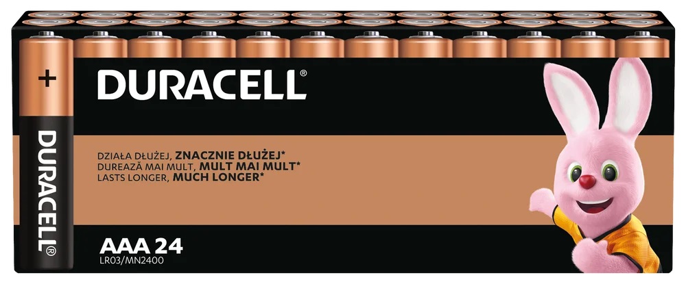 Батарейки Duracell 1024887 ААА алкалиновые 1,5v 24 шт. LR03-24BL BASIC (24/288/34560)