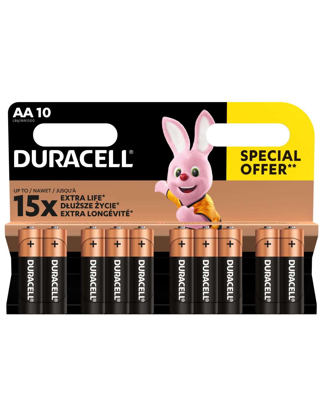 Батарейки Duracell 1027787 АА алкалиновые 1,5v 10 шт. LR6-10BL BASIC (10/120/18240)
