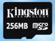 Карта microSD емкостью 256 Мб от Kingston