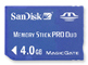 Карта памяти Memory Stick PRO Duo емкостью 4 Гб от SanDisk