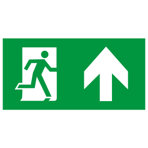 Пиктограмма ЭРА INFO-SSA-127 бэклит 259x128мм Человек-стрелка-вверх зеленая SSA-103