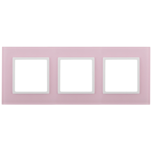 14-5103-30 ЭРА Рамка на 3 поста, стекло, Эра Elegance, розовый+бел (5/25/900)
