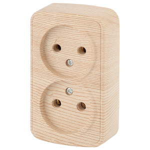 Розетка Intro Polo 3-203-11 2х2P 16А-250В IP20 ОУ сосна