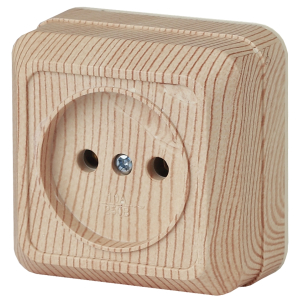 Розетка Intro Quadro 2-201-11 без заземления 2P 16А-250В IP20 ОУ сосна