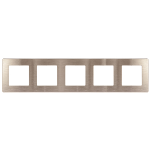 Рамка для розеток и выключателей ЭРА Серия 12 12-5105-04 на 5 постов, Сатин, шампань