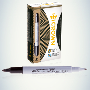 095143 Crown Маркер перманентный двухсторониий MULTI MARKER TWIN, ЧЕРНЫЙ пулевидный 2мм/1мм (P-800W) (12/1152/27648)