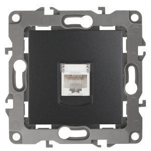 Розетка ЭРА Серия 12 12-3107-05 информационная RJ45 IP20 антрацит