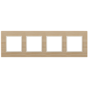 14-5304-11 ЭРА Рамка на 4 поста, дерево, Эра Elegance, клён+сл.кость (5/25/750)