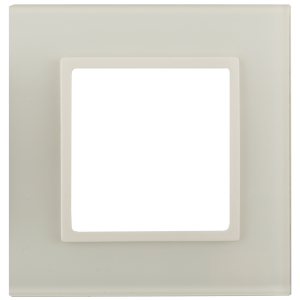 Рамка для розеток и выключателей ЭРА Elegance 14-5101-02 на 1 пост, стекло, слоновая кость+сл. кость, белое основание