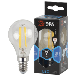 Лампа светодиодная ЭРА F-LED P45-7w-840-E14 E14 / Е14 7 Вт филамент шар нейтральный белый свет