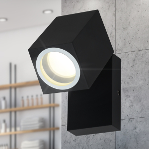 Светильник декоративный настенный ЭРА WL37 BK под лампу MR16 GU10 IP54 поворотный черный для интерьера и фасадов зданий