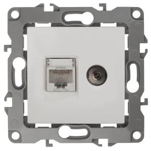 Розетка ЭРА Серия 12 12-3110-01 комбинированная RJ45+TV IP20 белый