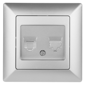 Розетка Intro Solo 4-302-03 телефонная RJ11 СУ алюминий