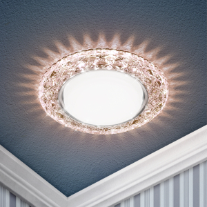 DK LD24 CHP/WH Светильник ЭРА декор cо светодиодной подсветкой Gx53, шампань (50/800)