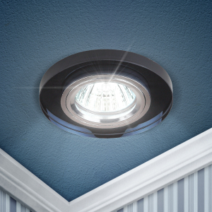 Светильник встраиваемый декоративный ЭРА DK7 CH/BK под лампу MR16 GU5.3 черный/хром