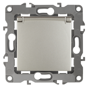 Розетка ЭРА Серия 12 12-2103-15 2P+E Schuko со шторками с крышкой 16A-250В IP20 перламутр