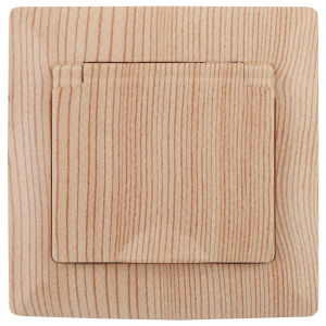 Розетка Intro Solo 4-203-11 с заземлением 2P+E Schuko с крышкой 16А-250В IP20 СУ сосна