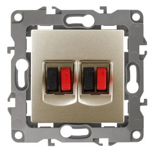 Розетка ЭРА Серия 12 12-3112-04 аудио двойная IP20 шампань