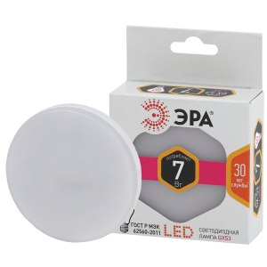 Лампа светодиодная ЭРА STD LED GX-7W-827-GX53 7Вт таблетка теплый белый свет GX53