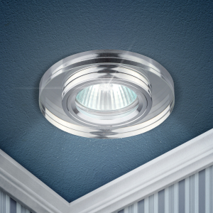 Светильник встраиваемый декоративный ЭРА DK7 CH/WH под лампу MR16 GU5.3 зеркальный/хром