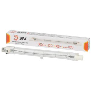 Лампа галогенная ЭРА J118-300W-R7s-230V R7s 300Вт трубка теплый белый свет