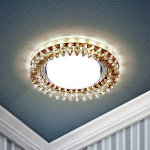 DK LD20 TEA/WH Светильник ЭРА декор cо светодиодной подсветкой Gx53, прозрачный (30/720)