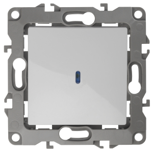 12-1102-01 ЭРА Выключатель с подсветкой, 10АХ-250В, IP20, Эра12, белый (10/100/3200)