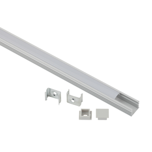 Комплект с накладным анодированным профилем ЭРА 1612-1m 16х12мм, 1м, серебристый САВ261