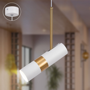 Светильник подвесной ЭРА PL33 WH/GD под лампу MR16 GU10 белый/золото