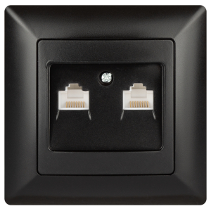 Розетка Intro Solo 4-304-05 информационная 2хRJ45 СУ антрацит