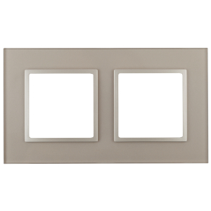 14-5102-04 ЭРА Рамка на 2 поста, стекло, Эра Elegance, шампань+шамп (5/50/1200)