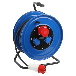 Удлинитель силовой ЭРА IND380-RM-3e-5x4-20m-IP44 380В на катушке 3 розетки 1xCEE 5P/2xSCHUKO 20м КГ 5х4 32A IP44