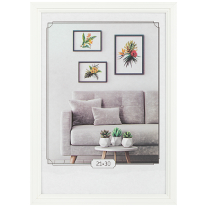 Фоторамка Image Art С22 МДФ универсальная 21х30 цвет белый вставка прозрачный пластик