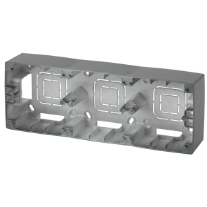 12-6103-12 ЭРА Коробка наклад. монтажа 3 поста, Эра12, графит (5/50/600)