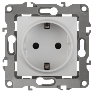 Розетка ЭРА Серия 12 12-2101-01 с заземлением 2P+E Schuko 16A-250В IP20 белый