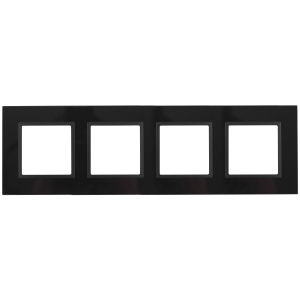 14-5104-05 ЭРА Рамка на 4 поста, стекло, Эра Elegance, чёрный+антр (5/25/750)