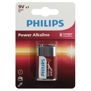 Батарейка Philips 6LR61P1B/51  крона  алкалиновая 9V 1 шт. 6LR61/9V-1BL Power (1/12/24/6240)