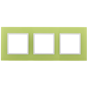 14-5103-26 ЭРА Рамка на 3 поста, стекло, Эра Elegance, лайм+бел (5/25/900)