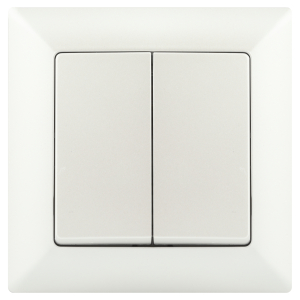 Переключатель Intro Solo 4-107-06 двухклавишный, 10А-250В, IP20, СУ, перламутр