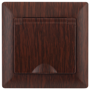 Розетка Intro Solo 4-203-10 с заземлением 2P+E Schuko с крышкой 16А-250В IP20 СУ венге