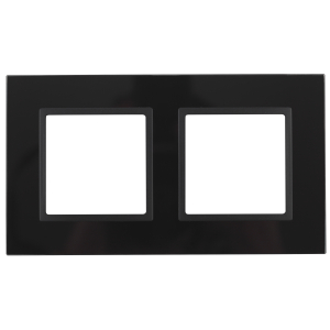 14-5102-05 ЭРА Рамка на 2 поста, стекло, Эра Elegance, чёрный+антр (5/50/1200)