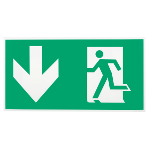 Пиктограмма ЭРА INFO-SSA-118 бэклит 259x128мм  Человек-стрелка-вниз зеленая  SSA-103