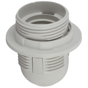 Патрон ЭРА Е27 с кольцом пластик, белый