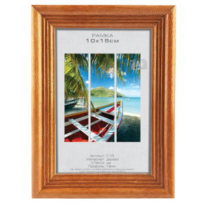 Фоторамка Image Art С18 10х15 деревянная из сосны, цвет бронза, вставка стекло