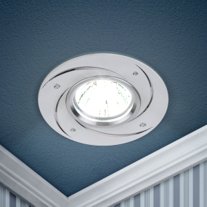 Светильник встраиваемый алюминиевый ЭРА KL43 WH/1 под лампу MR16 GU5.3 белый