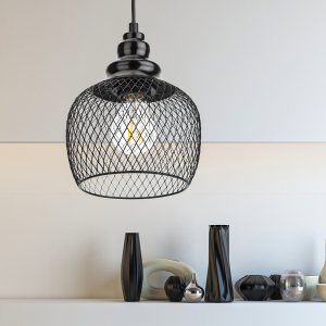 Светильник подвесной ЭРА PL8 BK под лампу E27 высота плафона 220мм подвеса 760мм черный