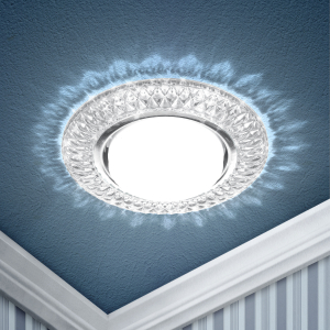 Светильник встраиваемый cо светодиодной подсветкой ЭРА DK LD23 SL/WH под лампу GX53 прозрачный