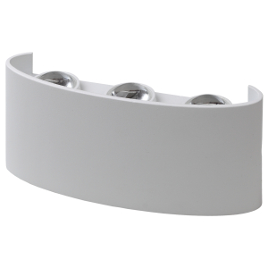 Светильник декоративный настенный светодиодный ЭРА WL12 WH 6х1Вт 3000К IP54 белый для интерьера и фасадов зданий