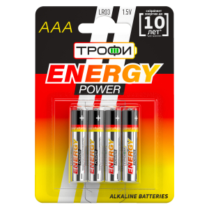 Батарейки Трофи LR03-4BL ENERGY POWER Alkaline (40/960/30720)