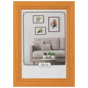 Фоторамка Image Art С22 МДФ универсальная 10х15 цвет янтарь вставка прозрачный пластик